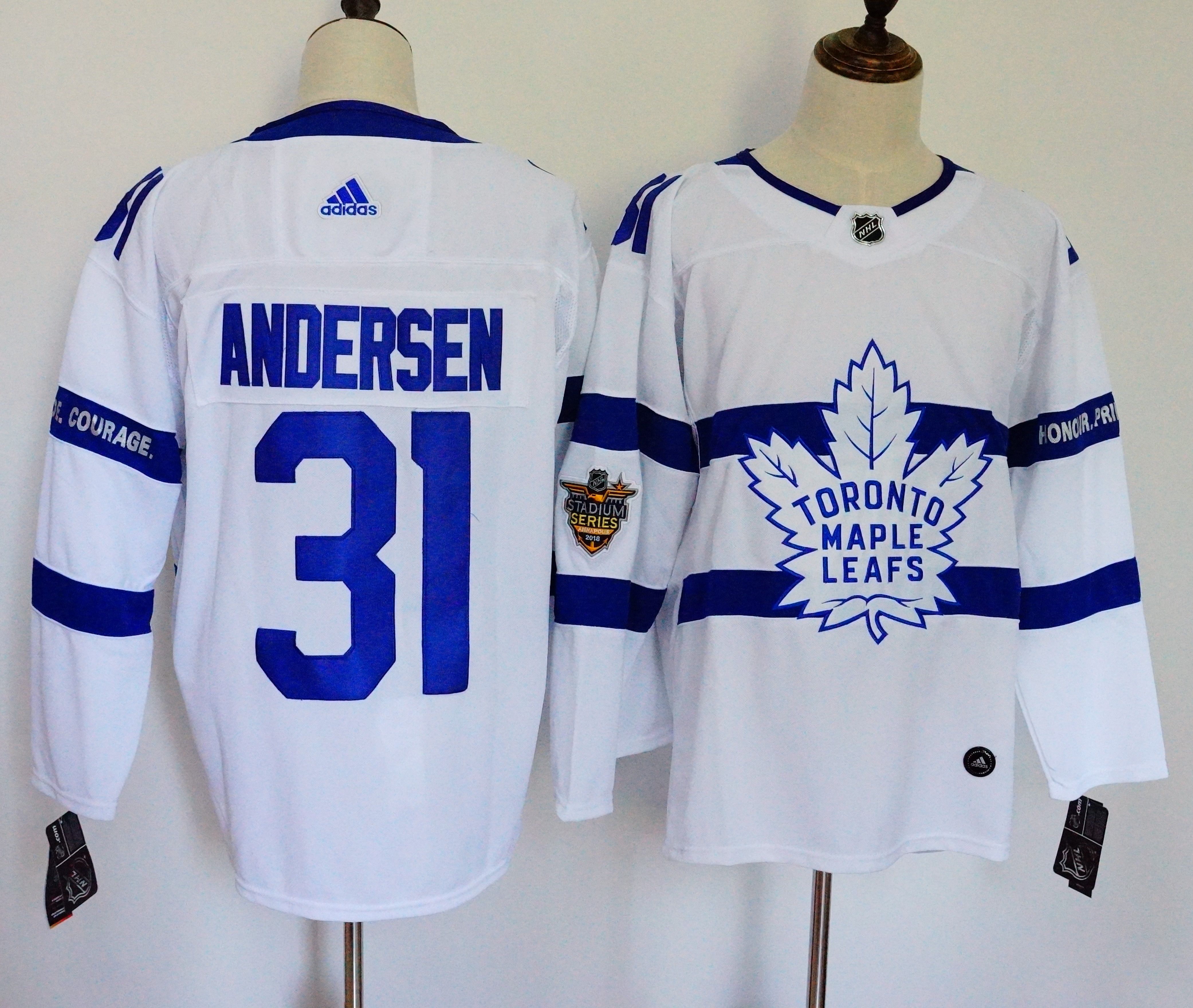 Men Toronto Maple Leafs 31 Andersen White Adidas AD NHL Jerseys
